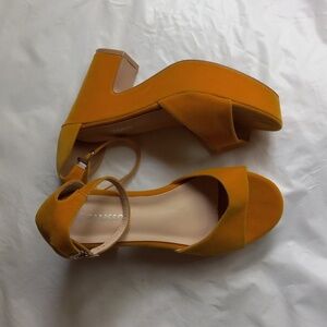 Camssoo Women's Platforms Wedges Sandal Suede Open Toe Ankle Sz 40